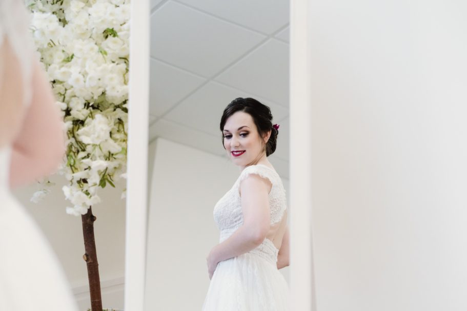 Smokey eye red lip wedding makeup