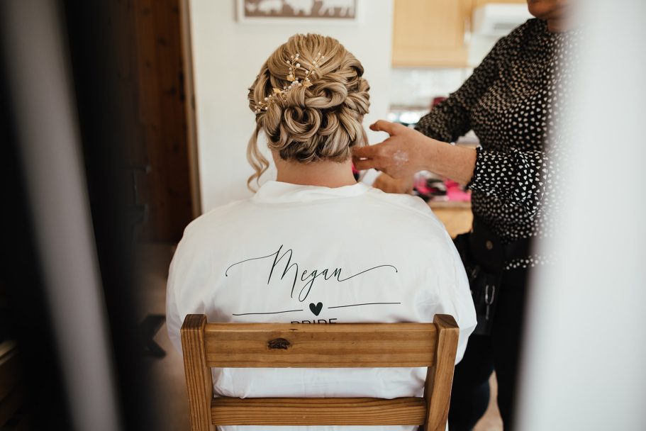 Bridal updo. Cotswold wedding hair & Makeup artist